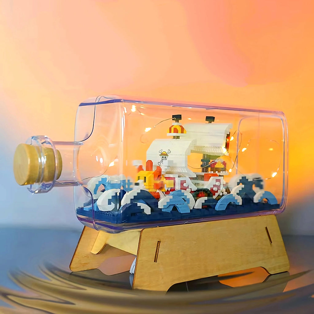 Bottle Ship Retro Vessels Model Assembly Building Blocks Sailing Boats Corsair Titanic Miniature Brick Home Decoration Kids toys