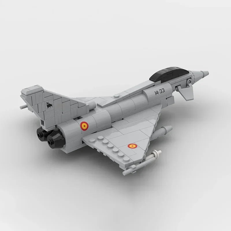 Moc Building Blocks 1:72 Scale Aircraft Eurofighter Typhoon Model Technology Military Fighter Model Series Bricks Assembly Toy