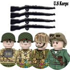 Kids Toys WW2 Building Blocks 4pcs/set US UK Soviet Soldiers Mini Action Figures Educational Toys For Kids Boys Christmas Gifts