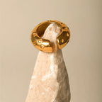 Creatieve roestvrijstalen liefdeshart hol C-vormige oorclip zonder aanslag 18K PVD goud vergulde metalen textuur mode sieraden