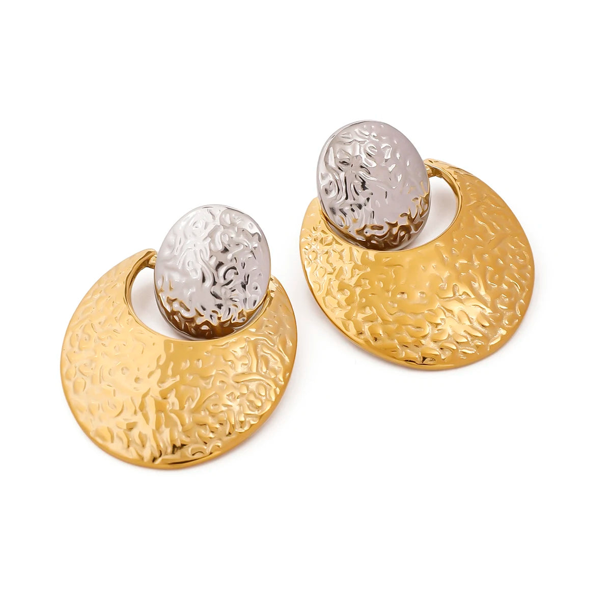 Kreative 18k vergoldete Edelstahl-Ohrringe in Retro-Ovalform für Frauen, farblich abgestimmt, temperamentvoll, rostfrei, stilvoller Schmuck