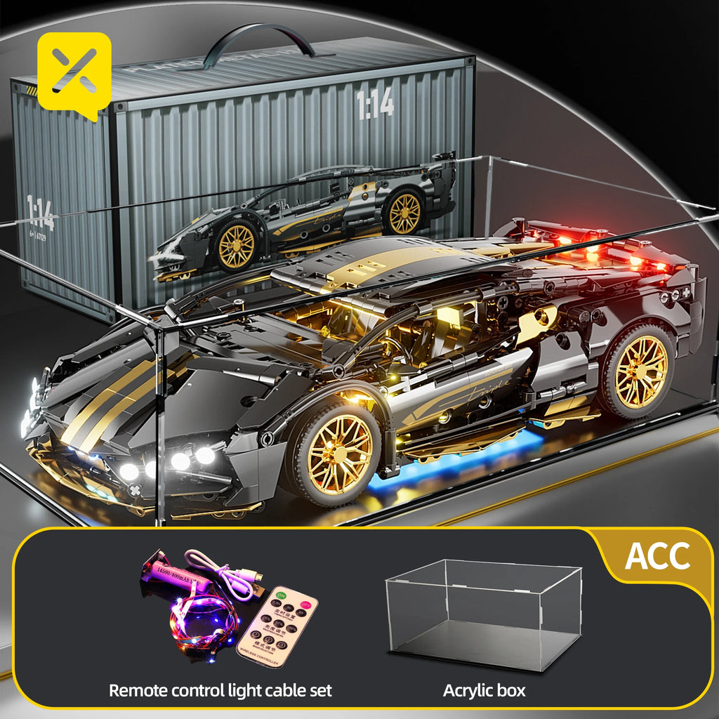 ToylinX 1:14 Supercar Building Block Toy Optional Power Group 14+ Technology Design Christmas Gift for Adults and Kids With Box