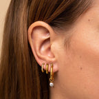 3 Paare pro Karte Edelstahl weiße Strass-Perlen-Ohrringe für Damen 18K PVD-beschichtet, antiallergisch, rostfrei Schmuck