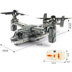 1685Pcs City Military Osprey Fighter RC Aircraft WW2 Building Block Remote Control  Bricks Airplane Toys for Boys Gifts