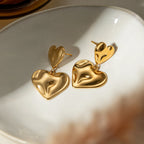 Geometrisk minimalistisk rustfrit stål hammer korn kærlighed hjerte vedhæng øreringe statement metal tekstur charm smykker til kvinder