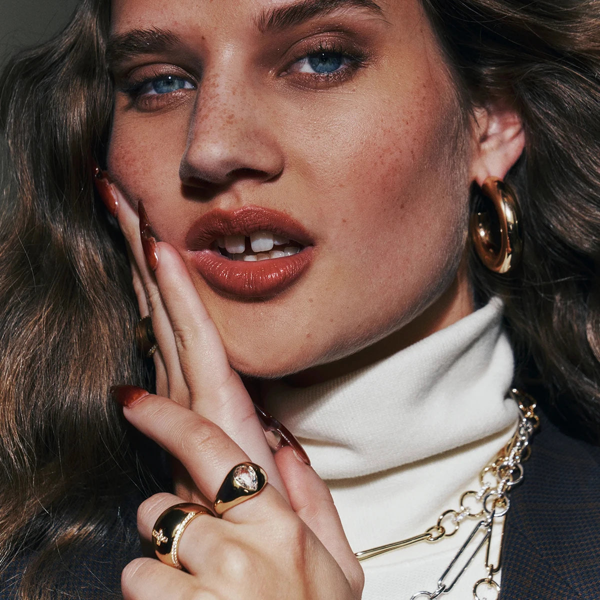 Stainless Steel Stylish Cross Ring Inlay With Rhinestone 18K PVD Plated Chubby Bright Smooth Rust Proof Charm Lovely Jewelry