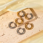 Simple Classic Circle Hoop Øreringe Til Kvinder Design Guld Sølv Hoop Øreringe Dame Rustfri Stål Øreringe Pendientes