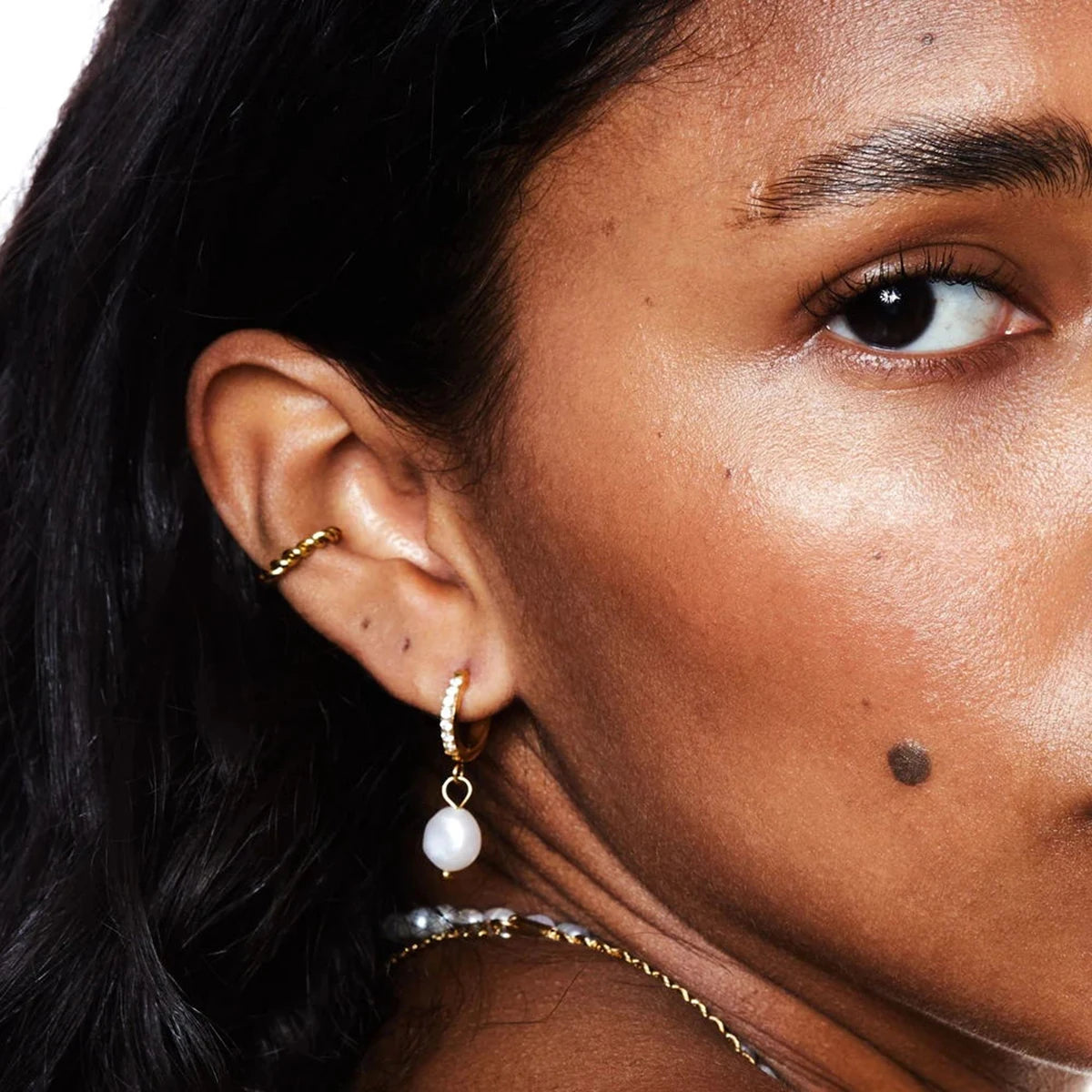 18 karat forgyldt rustfrit stål Delikat glat sejlgarnformet runde øreklemme Kvinder Charmerende Vandtæt Statement smykker