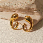 18k vergoldete, zarte Ohrringe aus Edelstahl in Wassertropfenform, leicht, gemütlich, rostfrei, temperamentvoll, Bijoux Femme Gala Geschenk