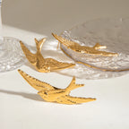 Minimalistiske 18 karat forgyldte Retro Swallow Øreringe Hårclips i rustfrit stål Damer Rustfast Udsøgte smykker Bijoux