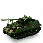 Military WW2 MOC Army Main Battle Tank Armored Vehicle Fighter Soldiers Figures Building Blocks Bricks Set For Children Toys