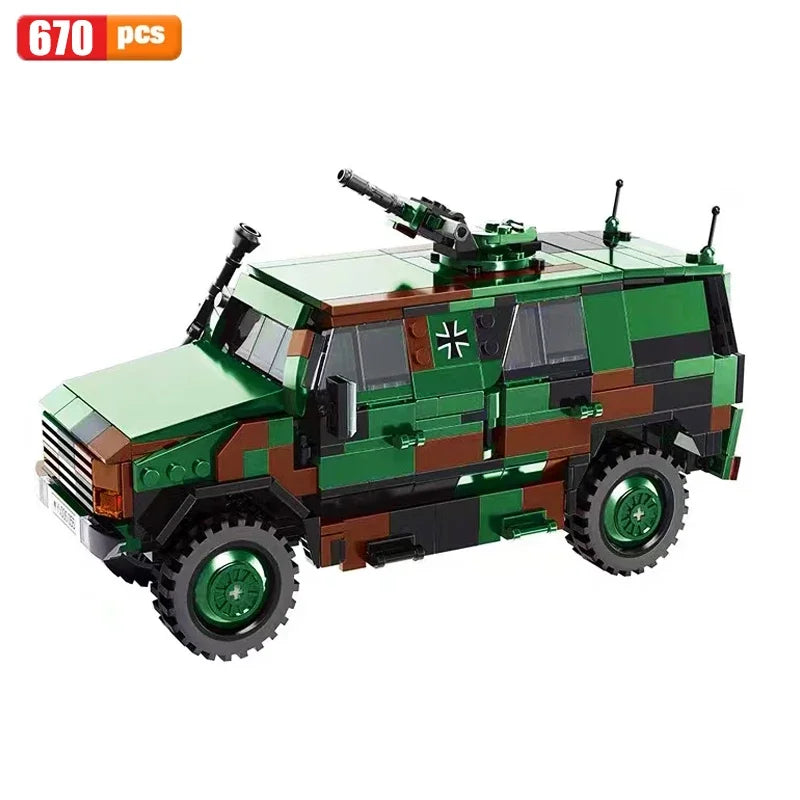 Military ww2 Cannon Assault Armored Vehicle Battle Tank Car Truck Army Weapon Building Blocks Sets Model Boys Toys for Kids Gift