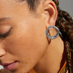 18k forgyldt rustfrit stål runde hule glatte øreringe Metaltekstur Personlig anti-allergisk charme Chic smykkegave