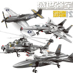 Building blocks aircraft series J-20 J-15 fighter military boys assembling toys