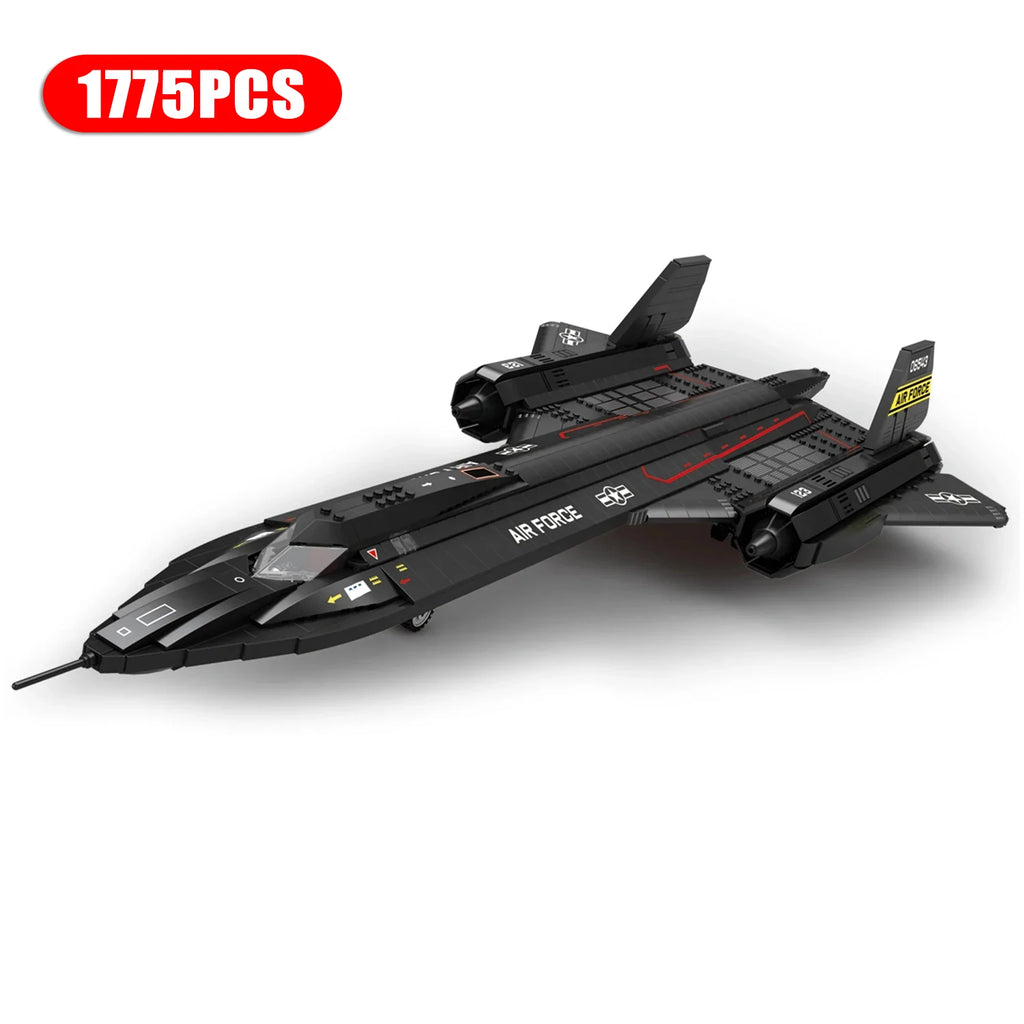 1775PCS SR-71 Blackbird Fighter Building Blocks Air Force Reconnaissance Aircraft Plane Model Bricks Collection Display Kids Toy