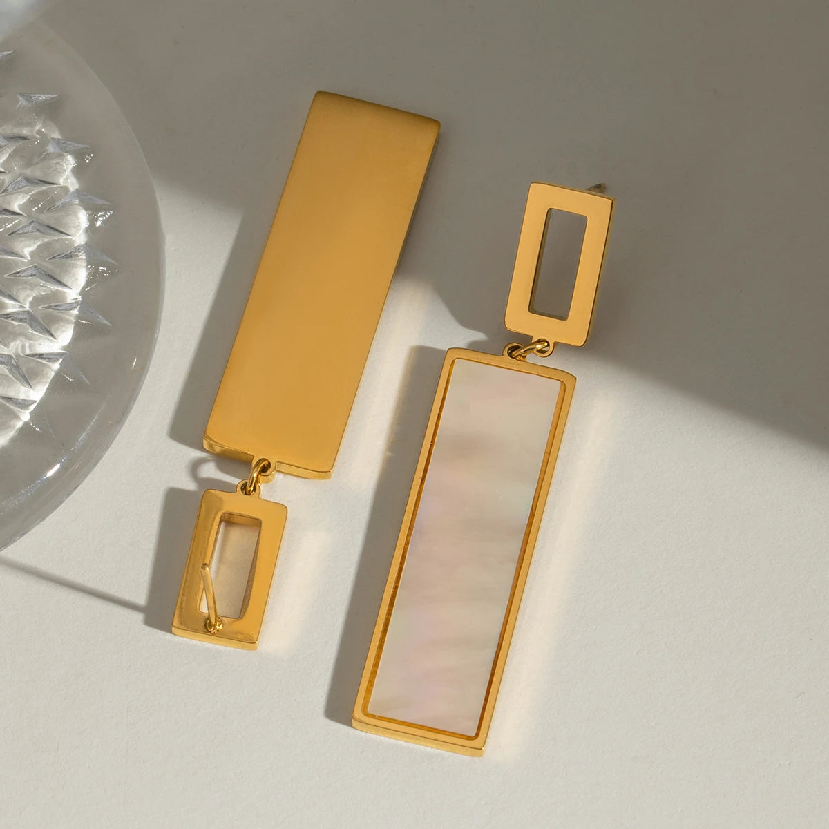 گوشواره‌های آویز مربع شیک از جنس فلز استیل ضدزنگ با روکش 18K PVD جلوگیری از حساسیت زیورآلات جذاب گوش