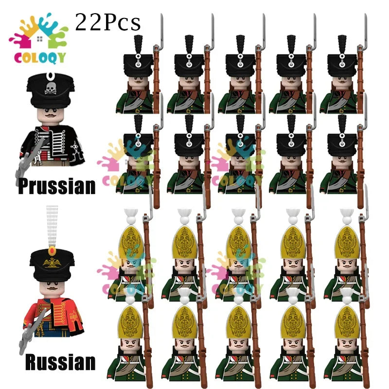 Kids Toys 22/10 Pcs Napoleonic Wars Military General Soldier Building Blocks Imperial Navy Figures Toys For Kids Birthday Gifts