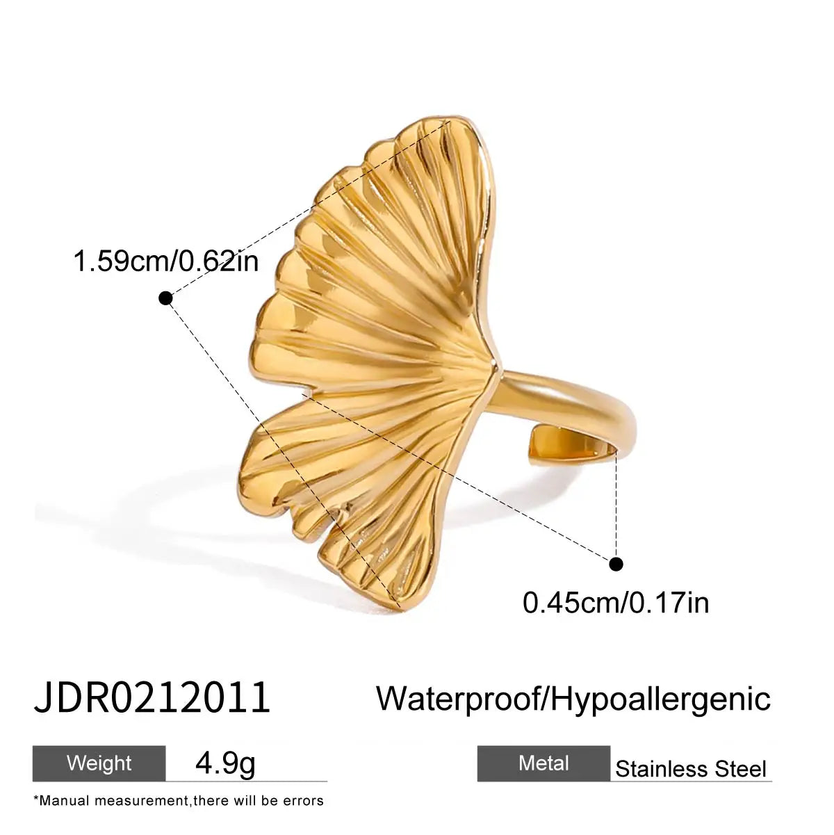 Gold-Silber-Farbabstimmung Mehrschichtiger Unregelmäßiger Stahlkugelring 18K PVD-beschichtet Damen Anti-Allergie Metallanhänger Täglicher Schmuck