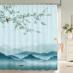 Flowers and Birds pattern Shower Curtain 3D Bath Screen Waterproof Fabric Bathroom Decor 240X180cm With Hook Shower Curtains