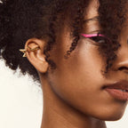 Zomer Licht Luxe 18K Goud Vergulde Roestvrijstalen Inkeping Ster Oorclip Gepolijst Metaal Statement Textuur Mode Sieraden