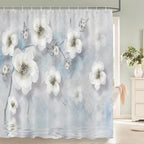 Flowers and Birds pattern Shower Curtain 3D Bath Screen Waterproof Fabric Bathroom Decor 240X180cm With Hook Shower Curtains