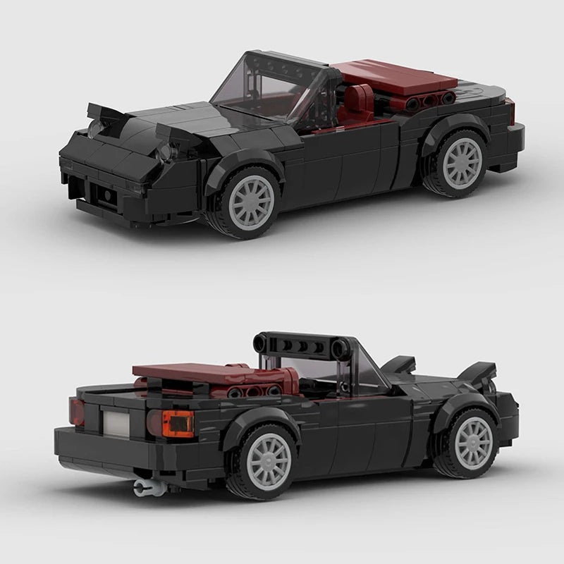 Mini Cabrio MOC Open Car Vehicle City  Racer Runabout Building Blocks Brick Cabriolet Supercar Kids Toys Gift Boys