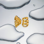 Rustfrit stål Geometrisk Enkel Trelags Øreclips Personlighed Mode 18K Trendy Kvinder Forhindrer Allergierklæring Smykker