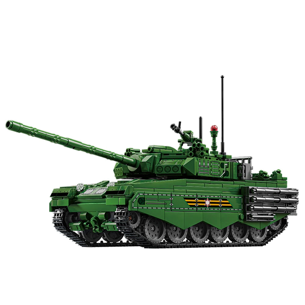 Military WW2 MOC Army Main Battle Tank Armored Vehicle Fighter Soldiers Figures Building Blocks Bricks Set For Children Toys