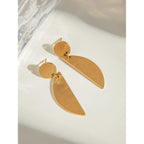 18K forgyldt anti-allergisk rustfrit stål Halvmåne øreringe med børstet effekt Charm dagligt udsøgte smykker Bijoux Femme