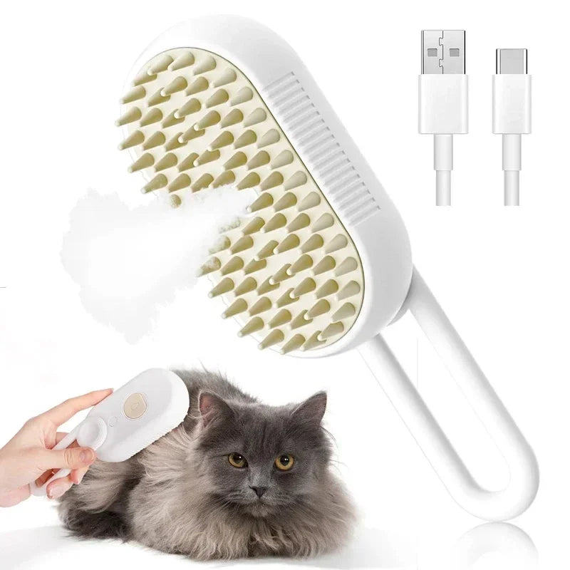 POPPER'S Pet Steam Spray Grooming Comb for Cats and Dogs – Hair Remover & Dematting Brush