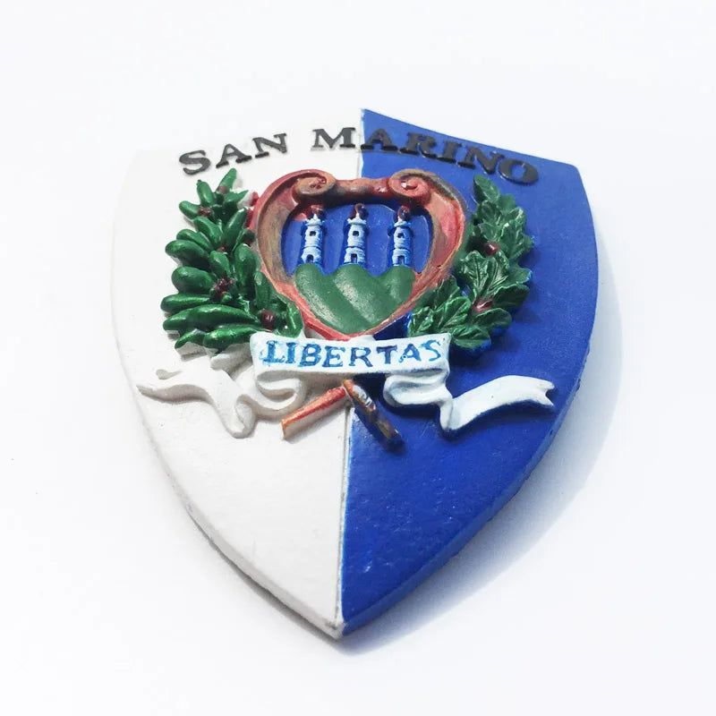 SAN Marino Badge Tourism Souvenir Decorative Crafts Collection Gift  3d National Emblem Magnet Refrigerator Sticker - Grand Goldman