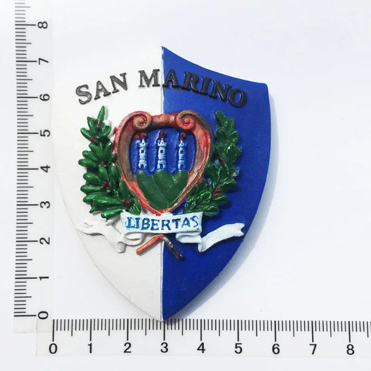 SAN Marino Badge Tourism Souvenir Decorative Crafts Collection Gift  3d National Emblem Magnet Refrigerator Sticker - Grand Goldman