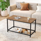 SAYGOER Black Coffee Table Simple Modern Rectangular Center Table Open Space Minimalist for Living Room Home Office Industrial Cocktail Tables, Easy Assembly, 39.37 x 19.69 x 17.72 - Grand Goldman