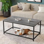 SAYGOER Black Coffee Table Simple Modern Rectangular Center Table Open Space Minimalist for Living Room Home Office Industrial Cocktail Tables, Easy Assembly, 39.37 x 19.69 x 17.72 - Grand Goldman