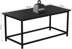 SAYGOER Black Coffee Table Simple Modern Rectangular Center Table Open Space Minimalist for Living Room Home Office Industrial Cocktail Tables, Easy Assembly, 39.37 x 19.69 x 17.72 - Grand Goldman