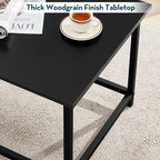 SAYGOER Black Coffee Table Simple Modern Rectangular Center Table Open Space Minimalist for Living Room Home Office Industrial Cocktail Tables, Easy Assembly, 39.37 x 19.69 x 17.72 - Grand Goldman