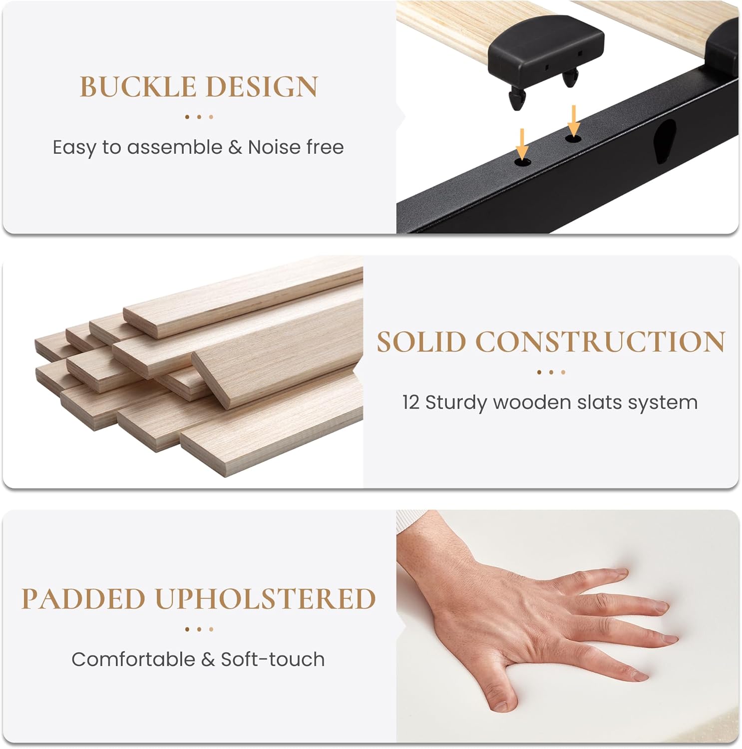 SHA CERLIN Upholstered Queen Platform Bed Frame with Adjustable Headboard and 4 Drawers Under Bed Storage, No Box Spring Needed, Diamond Stitches Button Tufted Design, Dark Grey - Grand Goldman