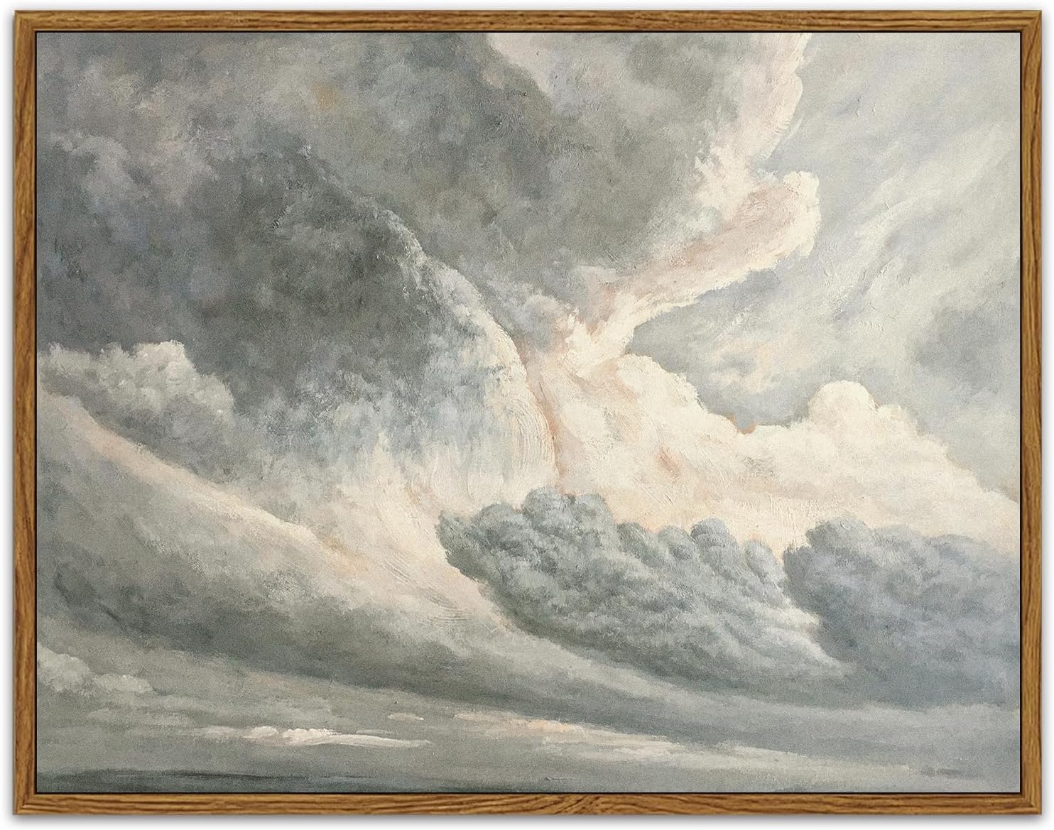 SHENIFY Vintage Landscape Framed Canvas Wall Art Grassland Classic Painting Farmhouse Kitchen Office Decor - 8x10in Natural Framed - Grand Goldman