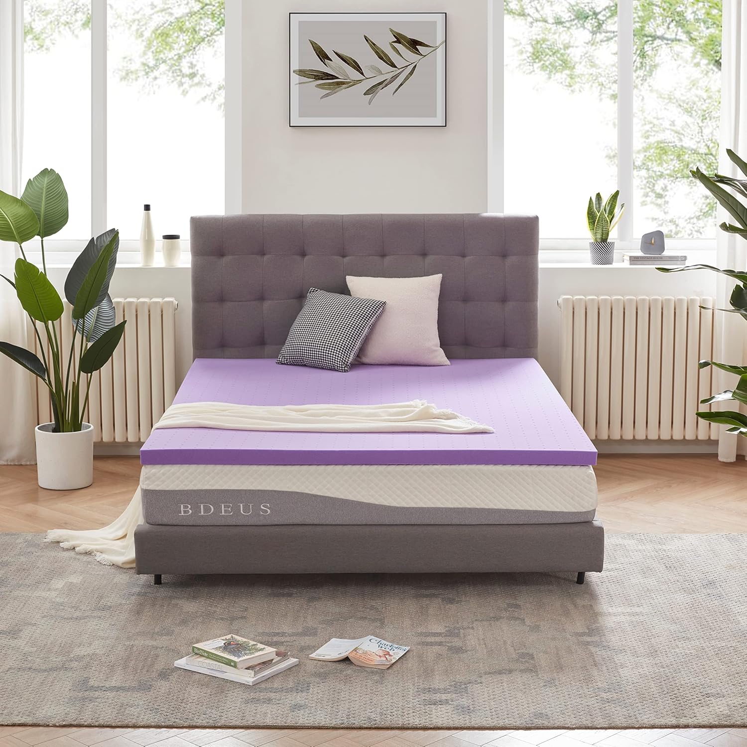 SINWEEK 2 Inch Gel Memory Foam Mattress Topper Ventilated Soft Pressure Relieve Mattress Pad, Breathable Bed Topper, CertiPUR-US Certified, Twin Size - Grand Goldman