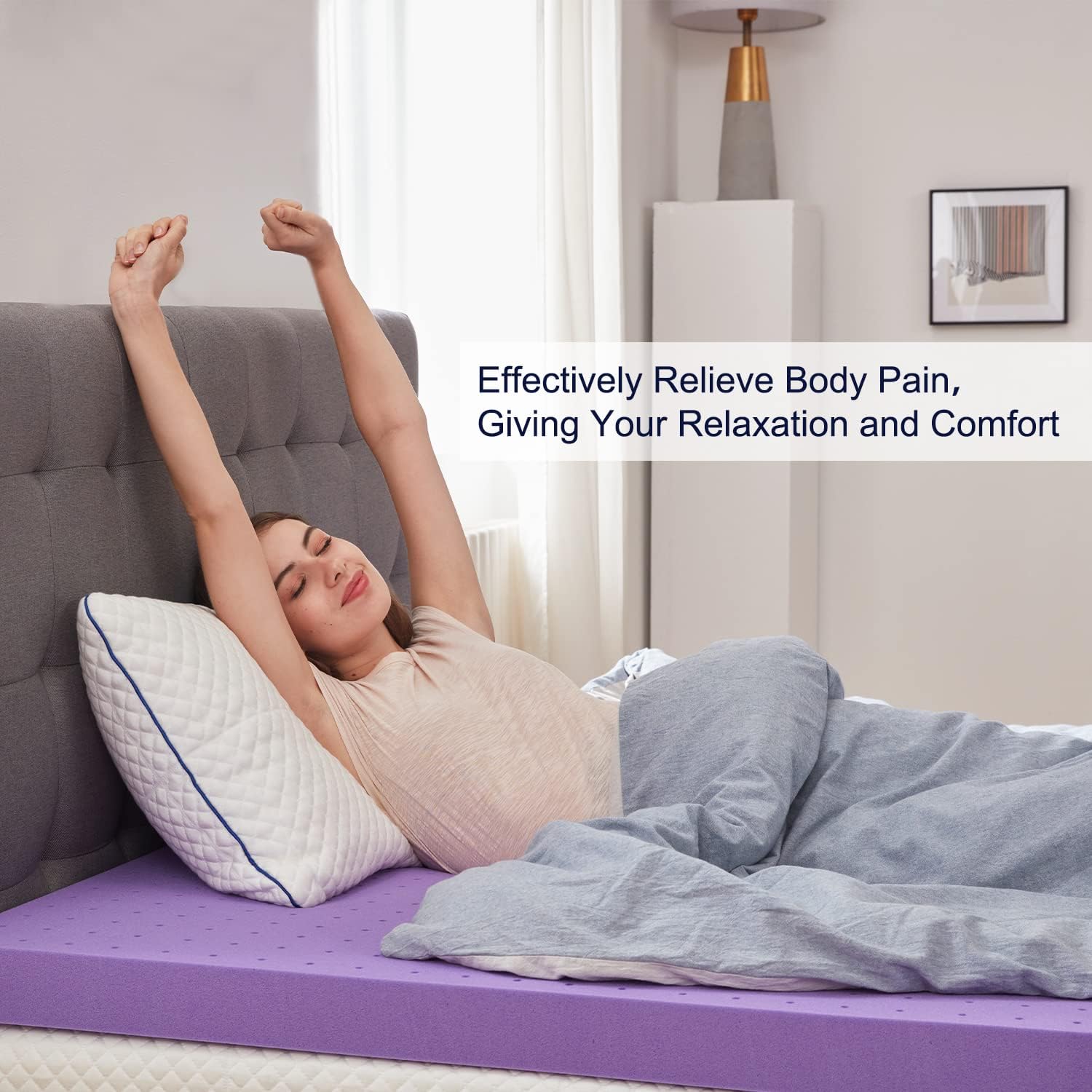 SINWEEK 2 Inch Gel Memory Foam Mattress Topper Ventilated Soft Pressure Relieve Mattress Pad, Breathable Bed Topper, CertiPUR-US Certified, Twin Size - Grand Goldman