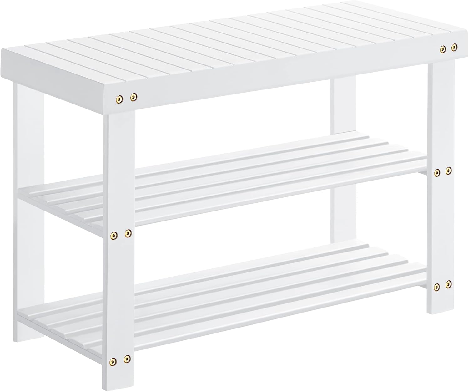 SONGMICS Shoe Rack Bench, 3-Tier Bamboo Shoe Storage Organizer, Entryway Bench, Holds Up to 286 lb, 11.3 x 27.6 x 17.8 Inches, for Entryway Bathroom Bedroom, Black ULBS04H - Grand Goldman