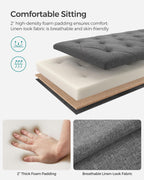 SONGMICS Storage Ottoman Bench, Foot Rest with Legs, 15.7 x 43.3 x 15.7 Inches, End of Bed Bench, Storage Chest, Load up to 660 lb, for Living Room, Bedroom, Entryway, Dark Gray ULSF088G01 - Grand Goldman