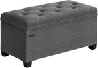 SONGMICS Storage Ottoman Bench, Foot Rest with Legs, 15.7 x 43.3 x 15.7 Inches, End of Bed Bench, Storage Chest, Load up to 660 lb, for Living Room, Bedroom, Entryway, Dark Gray ULSF088G01 - Grand Goldman