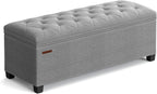 SONGMICS Storage Ottoman Bench, Foot Rest with Legs, 15.7 x 43.3 x 15.7 Inches, End of Bed Bench, Storage Chest, Load up to 660 lb, for Living Room, Bedroom, Entryway, Dark Gray ULSF088G01 - Grand Goldman