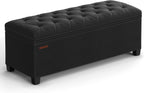 SONGMICS Storage Ottoman Bench, Foot Rest with Legs, 15.7 x 43.3 x 15.7 Inches, End of Bed Bench, Storage Chest, Load up to 660 lb, for Living Room, Bedroom, Entryway, Dark Gray ULSF088G01 - Grand Goldman