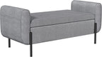 SONGMICS Storage Ottoman, Storage Bench, Tufted Entryway Bedroom Bench, 17.7 x 46.5 x 17.7 Inches, Hinges Easy Lid Operation, Wooden Legs, Linen-Look Cover, Loads 330 lb, Light Gray ULOM070G02 - Grand Goldman