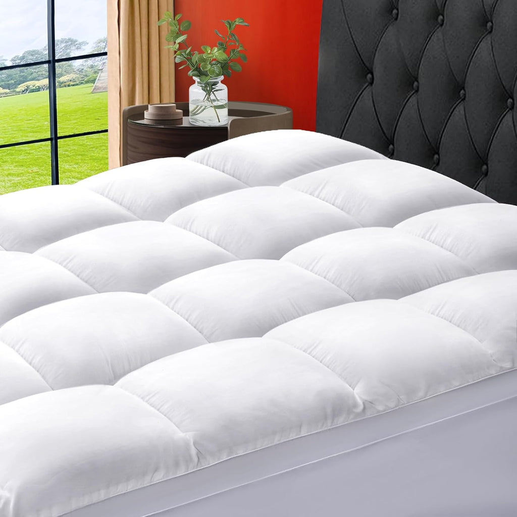 SOPAT Mattress Topper Queen Size Extra Thick Mattress Pad 8-21" Deep Pocket Soft Down Alternative Fill Mattress Protector Pillow Top Mattress Cover (60x80 Inches, White) - Grand Goldman
