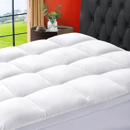 SOPAT Mattress Topper Queen Size Extra Thick Mattress Pad 8-21" Deep Pocket Soft Down Alternative Fill Mattress Protector Pillow Top Mattress Cover (60x80 Inches, White) - Grand Goldman