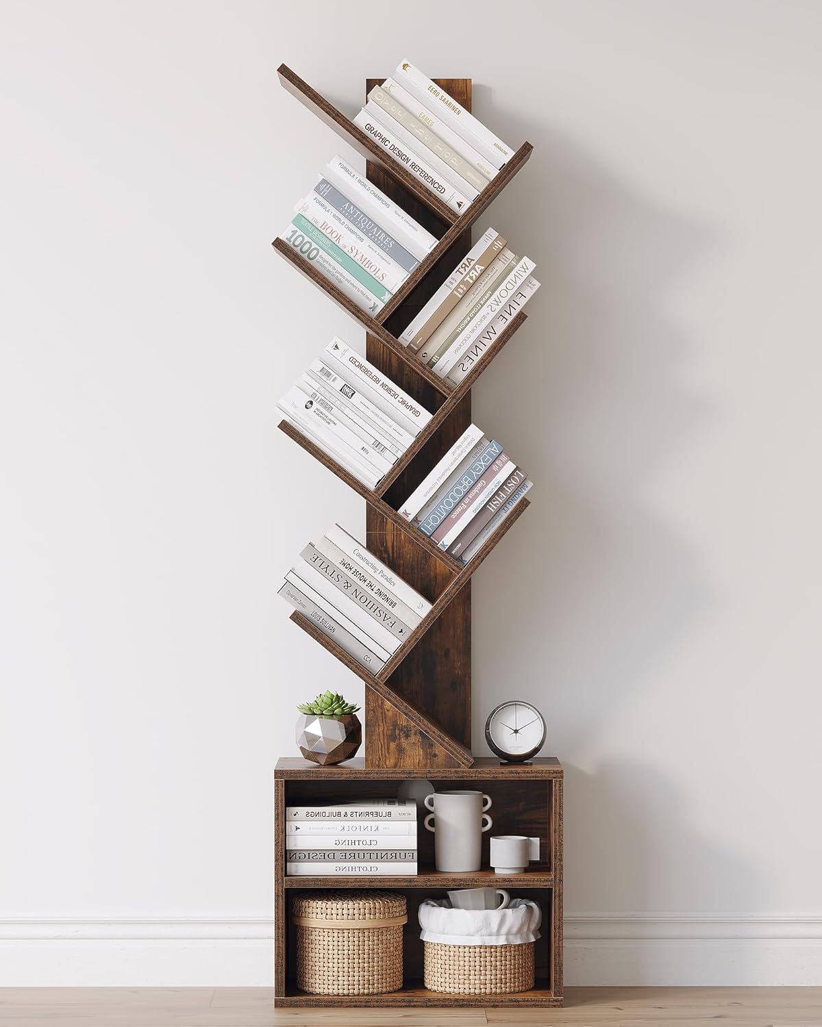 Coleshome 6-laags boekenkast met deuren en kastje, Vloerstaand boekenrek voor presentatie en opslag, Boekenkasten voor huis, kantoor, woonkamer Coleshome 6-laags boekenkast met deuren en kastje, Vloerstaand boekenrek voor presentatie en opslag, Boekenkasten voor huis, kantoor, woonkamer