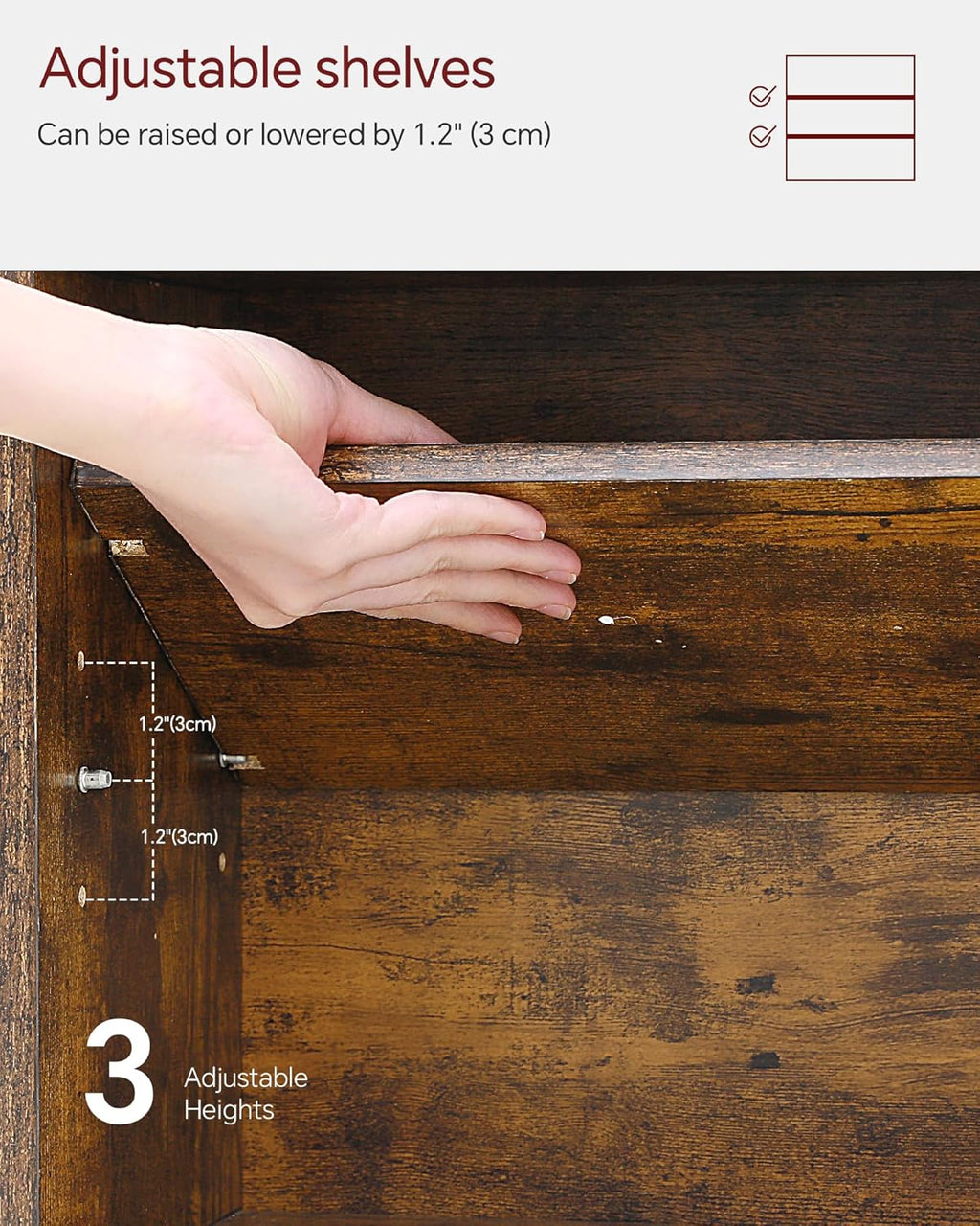 SUNMORY 6 Tier Tree Bookshelf, Small Bookcase with Storage Cabinet, Modern Tall Narrow Bookshelves Organizer, Floor Standing Book Shelf for Bedroom/Living Room/Home Office/Corner, Rustic Brown - Grand Goldman